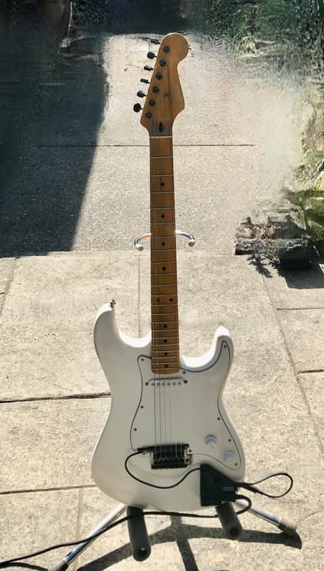 Schecter with Roland GR-09 Synth Strat Style Unique One of a Kind late 1970's - White image 1