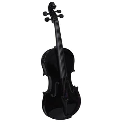 Cxxss Violin Full Set with Bow and Chin Rest Black 4/4-Black image 3