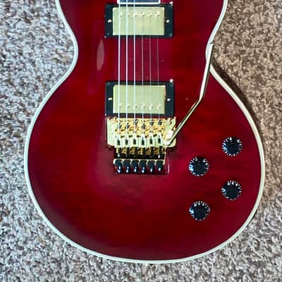 Epiphone Alex Lifeson Signature  Les Paul Custom Axcess  Ruby red electric guitar Floyd rose ohsc image 1