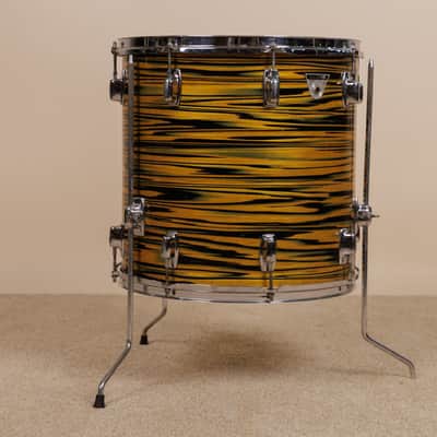 1970s Ludwig Standard 16x16 Lemon Strata Floor Tom image 10