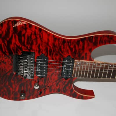 Ibanez Premium RG9 ( RG927 QM )7 String Transparent Red-Quilt Maple Top Ibanez Gig Bag RG7 image 1