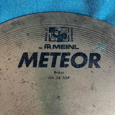 Meinl Meteor 14” Brass Hi-hat cymbals 1980s - Brass image 8