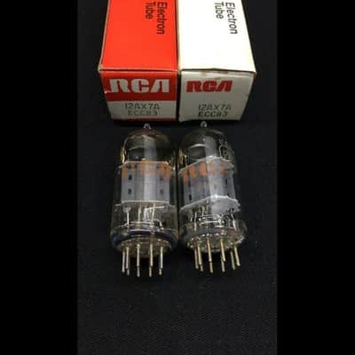 MATCHED PAIR RCA 12AX7A ECC83 Vintage Audio Amp VACUUM TUBES Tested 10.9821 image 1