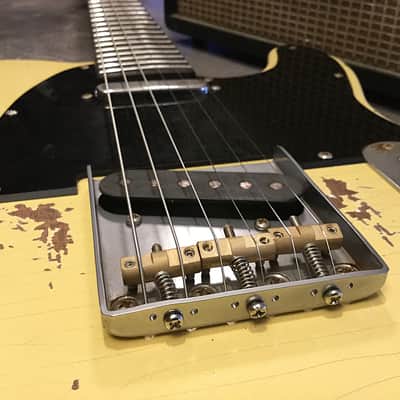 USA Relic Tele Style Electric Guitar Road Worn Yellow Nitro by Nate's Relic Guitars image 2