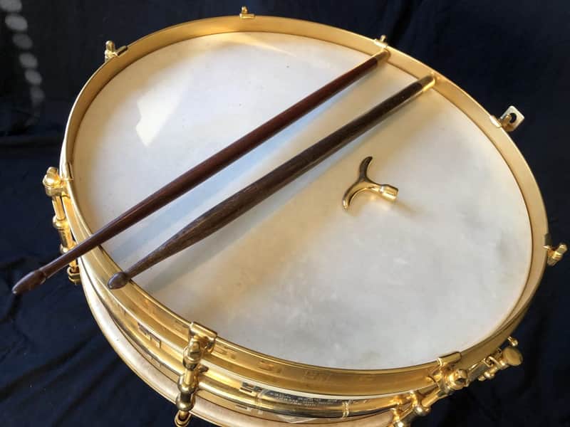 Ludwig 14″x 4″ William S. Hart Jr. Gold Snare. The “Holy Grail” Of All Vintage Drums 1925 - Gold Plated, Brass Shelled image 1
