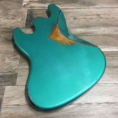 Made to Order - FRANCHIN Uranius bass body Relic Aged 100% Nitro Lacquer COLOR OVER COLOR (Sunburst/ Black/ White/ Blue/ Green/ Yellow/ Red/ Pink/ Burgundy/ Purple/ Gold/ Silver, etc.) Basswood Poplar Jazz-Bass Style Made in Italy image 8
