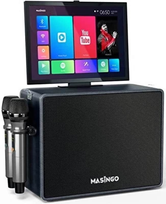 X6 Professional Karaoke Machine – 15" Touchscreen Tablet, Dual Wireless Mics, Bluetooth PA System image 1
