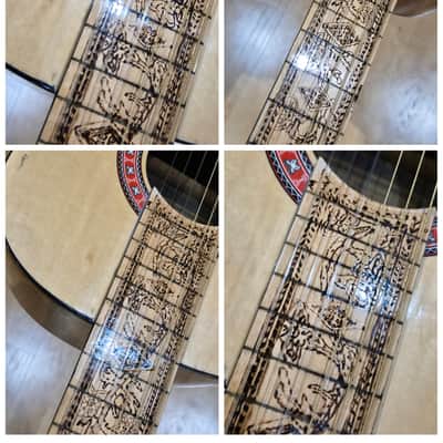 Fretless 3/4 Sized Classical Guitar with Pyrography Neck image 12