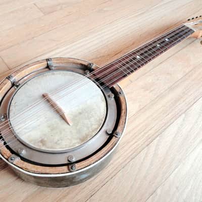 1890s French Banjoline Mandolin Banjo Vintage String Instrument Restored image 1