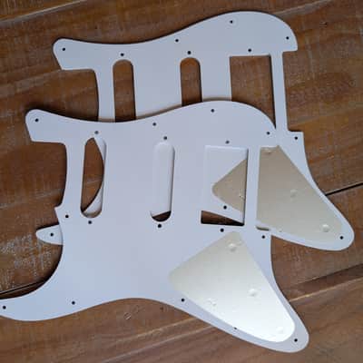 Unbranded Qty-2 Stratocaster 3-Ply HSS 12 Hole Guitar Pickguards White Un-Used image 2