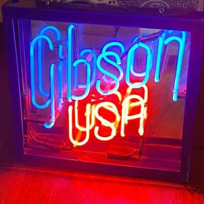 GIBSON 1980s Neon Dealer Sign!! ~ Blue Sign with Original Neon!!! image 1