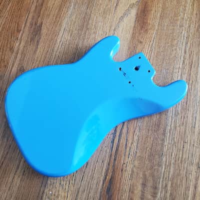 Unknown brand MINI P-bass guitar body - Aqua blue image 2
