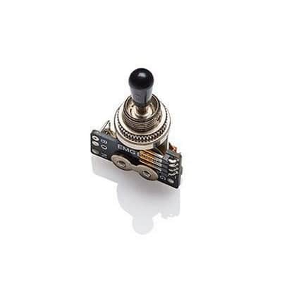 EMG 3Way Solderless CHROME GIBSON STYLE TOGGLE SWITCH B289 BLACK TIP ( SCRATCH ) image 1