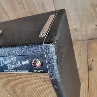 Fender Deluxe Reverb 1965 w/ Cover and Footswitch Serviced Very Good - Black image 7