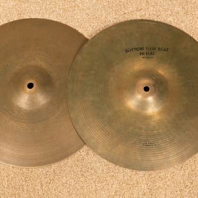 1990s Zildjian A 14" New Beat Hi Hat Cymbals 940g 1320g image 1