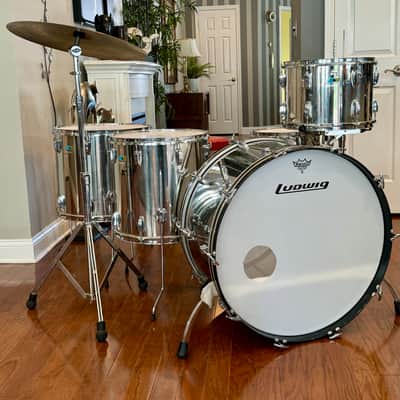 Ludwig 26 INCH BASS STAINLESS STEEL 26/18/16/14 70s - Stainless steel image 1