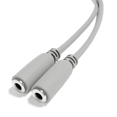ExcelValley [Grey] 5-Pack - Right Angle Mono Splitter Y Patch Cables - TS 3.5mm 1/8" Eurorack Synth Synthesizer image 4