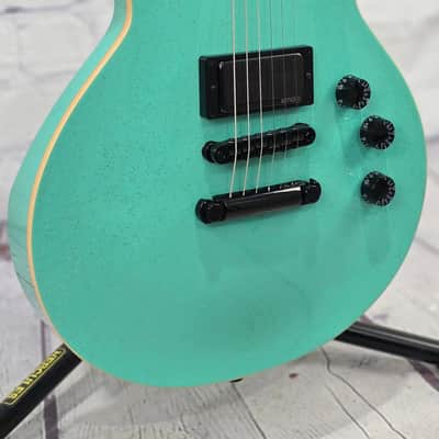 ESP Guitars USA Eclipse 6 String Electric Guitar Midori Gold Sparkle image 4