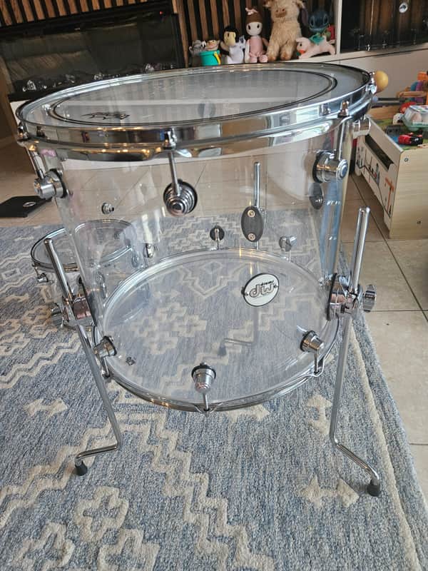 DW Design Series Acrylic 14x16" Floor Tom 2015 - Present - Clear Acrylic image 1