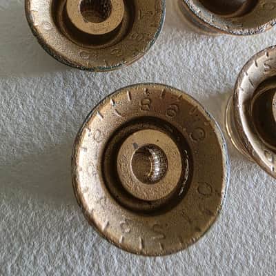 BEAUTIFUL Vintage 60’s 70’s Gold Reflector Knobs Set Les Paul SG Gibson ES Volume Tone image 12