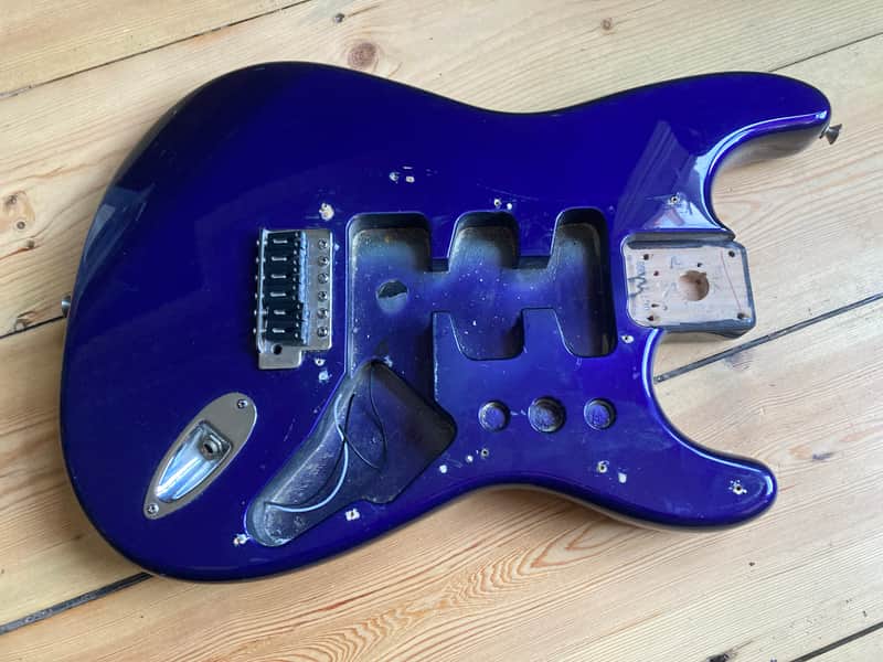 Fender Stratocaster Standard Electric Guitar Body Mexico Strat Blue 1998 image 1