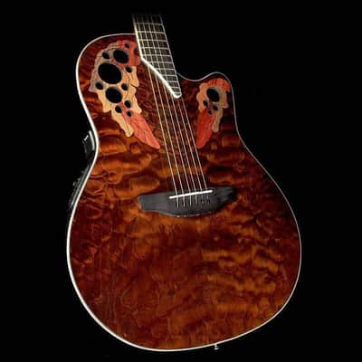 Ovation CE48P-TGE Celebrity Collection Elite Exotic Super Shallow 6-String Acoustic-Electric Guitar image 9