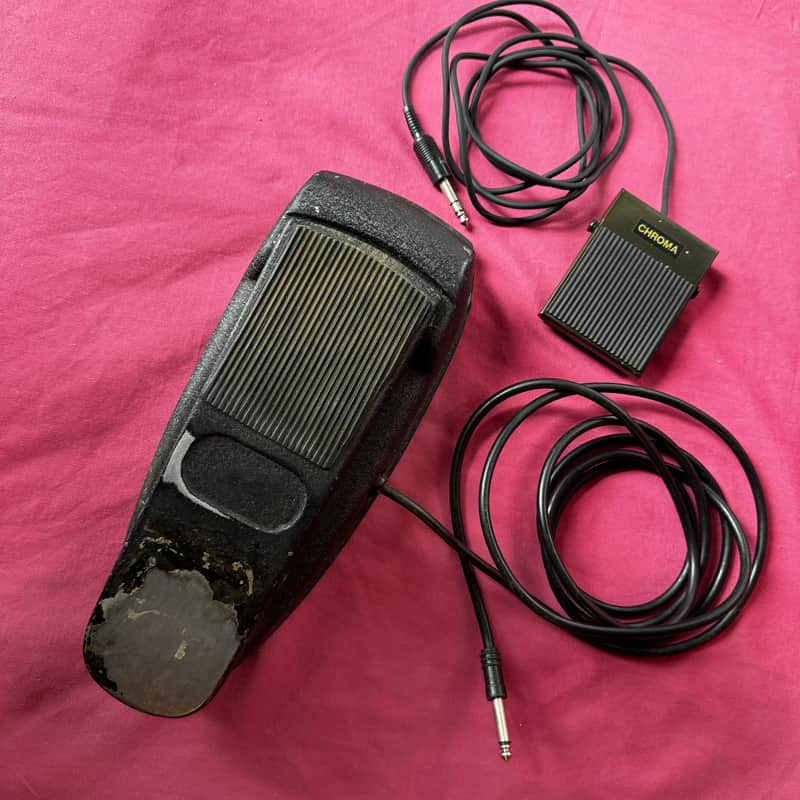 INSANELY RARE PAIR ORIGINAL FENDER ARP Rhodes Chroma Expression Pedal + Sustain / Sequence Pedal vintage analog synth 1970s/80s continuous controller image 1