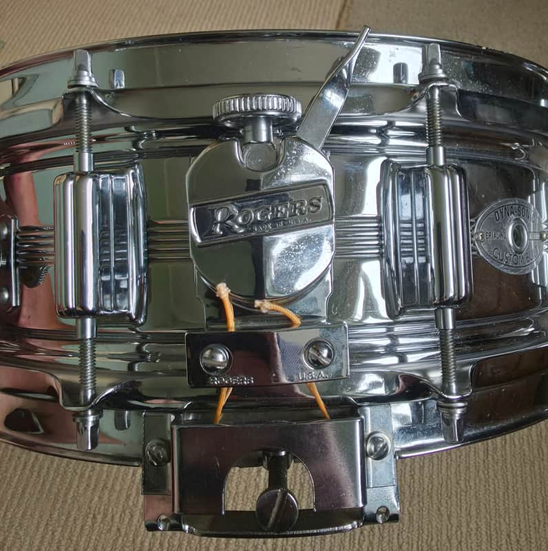 Rogers 5-Line Dyna-Sonic 5x14" COB Snare Drum 1974 - 100% Original w/ Snare Frame & Protection Racket Case image 1