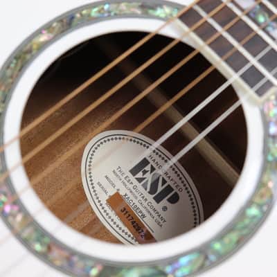 ESP LTD X-Tone AC-10E Acoustic Electric Guitar with Pickup Preamp EQ Tuner OM Body XTONE White image 12