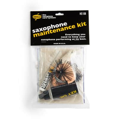 Saxophone Maintenance Kit: Sax Swab, Sax Neck Cleaner, Polish Cloth, Mouthpiece Brush, Pure Formula Key Oil, Cork Grease, Duster Brush, HERCO® I.D. Tag & Complete Care System Instructions image 2