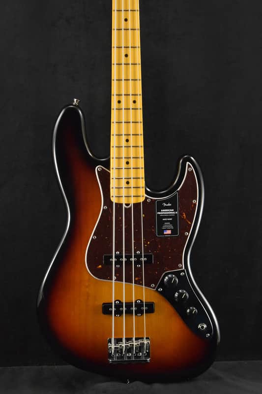 Mint Fender American Professional II Jazz Bass 3-Color Sunburst Maple Fingerboard image 1