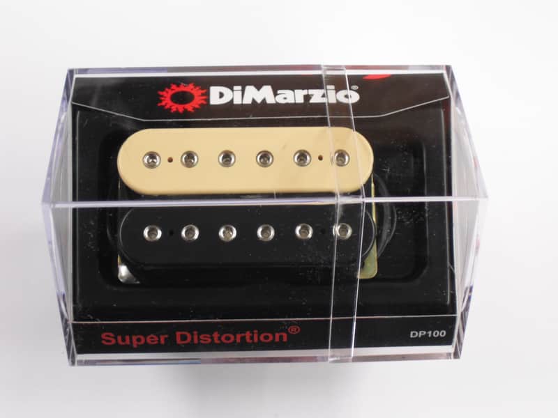 DiMarzio Regular Spaced Super Distortion Bridge Humbucker Black/Creme W/Chrome Poles DP 100 image 1