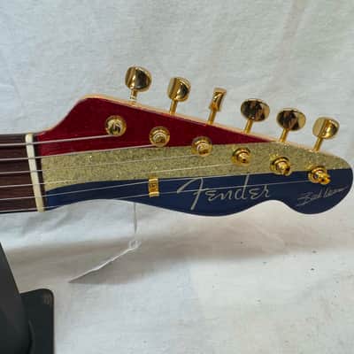 Fender Buck Owens Telecaster Guitar with Case 2002 - 2004 - MIJ Made In Japan - Red, Silver & Blue Sparkle image 9