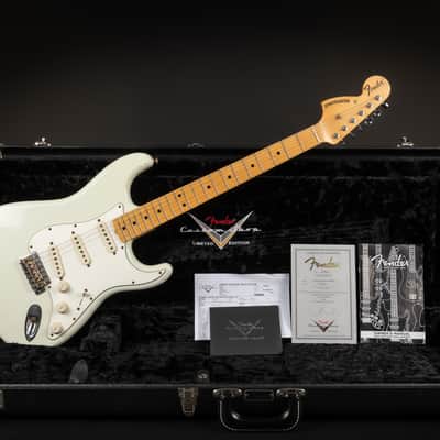 2012 Fender Custom Shop '69 Reissue Stratocaster Relic MN - Olympic White | USA Limited Edition 1 / 30 Reverse Headstock Abigail Ybarra Handwound Pickups Jimi Hendrix Style | CoA OHSC image 2