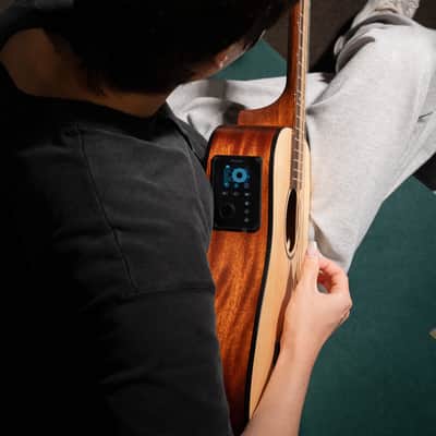 Cort Earth Series Go Hyvibe Acoustic Electric Guitar- Open Pore Natural image 8
