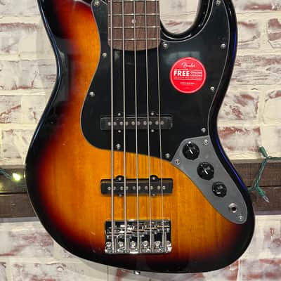 Squier Affinity Series Jazz Bass V 3-color Sunburst with Laurel Fingerboard image 2