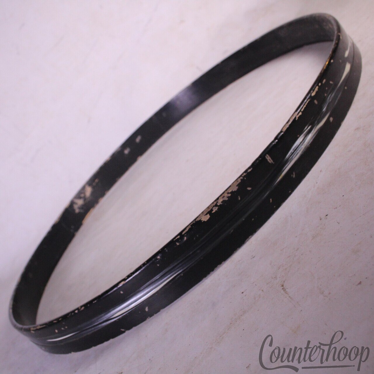 Ludwig 22" Black Oyster Pearl Wood Bass Drum Hoop/Rim Vintage 70s Bowling Ball* — main photograph