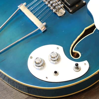 Vintage! 1967 Mosrite Celebrity XII 12-String Hollowbody Electric Guitar Blue + Case image 5