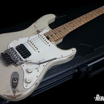 Luxxtone Guitars Choppa S in Aged Trans White with Floyd Rose & Flame Maple Neck image 2