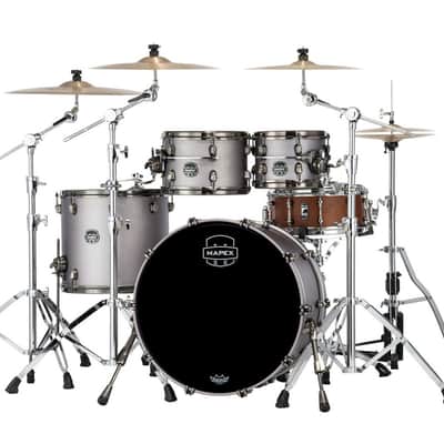 Mapex Saturn Evolution Classic 4 Piece Shell Pack Without Snare - Gun Metal Grey (SE529XEBBPG) image 3