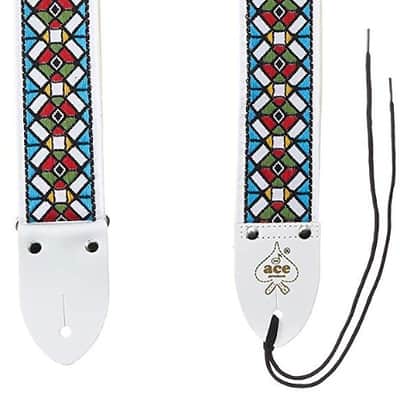 D'Andrea ACE 3 Vintage Reissue Stained Glass Adjustable 2" Wide Guitar Strap image 2