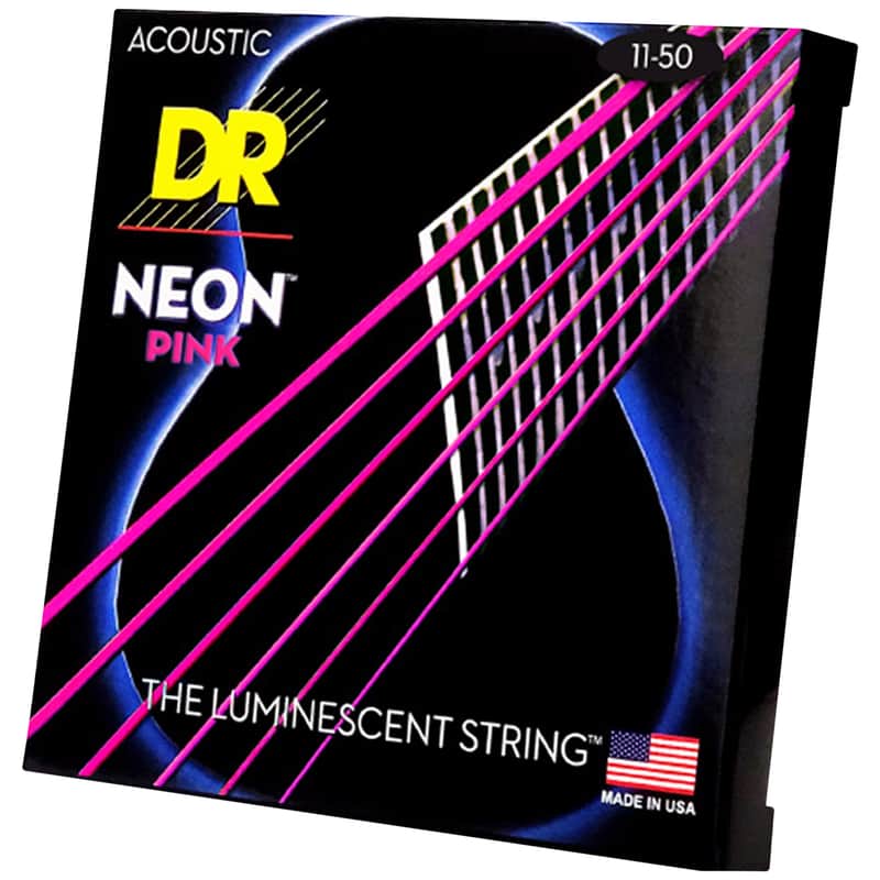 Hi Def Neon Pink 6 Cordes Custom Light 11-50 DR Strings image 1
