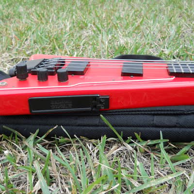 1987 Steinberger XP-2 4 String HEADLESS Bass Guitar, Active EMG's, ORIGINAL RED image 15