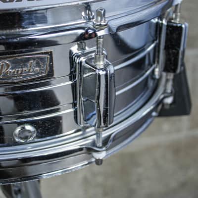 Pearl 80s Chrome Over Steel 10 Lug Snare Drum image 7