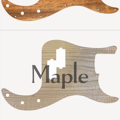 Van Dyke-Harms Fender Precision Bass Pickguard, Single, Many Exotic Hardwoods, 10 or 13 hole, P-Bass image 3