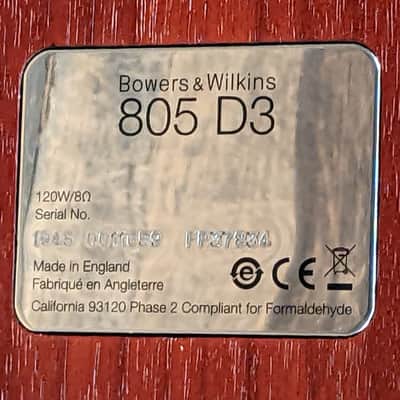 Bowers & Wilkins B&W 805 D3 Bookshelf Speakers (Pair) In Rosenut mint with boxes image 20