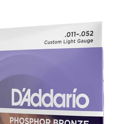 D'Addario EJ26 11-52 Custom Light Phosphor Bronze Acoustic Guitar Strings image 5