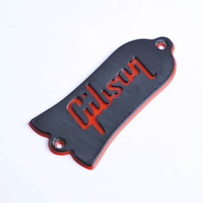 Custom Gibson Les Paul Truss Rod Cover - Gibson Logo (Black & Red) image 6