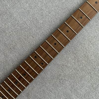 Dark Roasted Maple Wood Guitar Custom Neck, 22 Frets Fretboard image 8