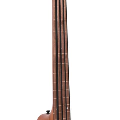 Gold Tone M-Bass25/FL Micro 25" Scale Fretless Acoustic/Electric Bass  - Natural image 5